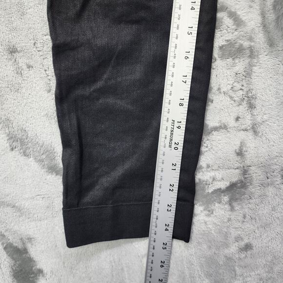 Ann Taylor Pants Women 4P PETITE Black Linen Blend High Rise Cuffed Ankle Preppy - Picture 8 of 10